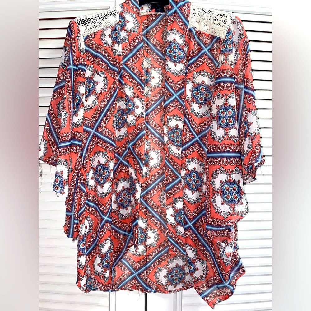 Womens Floral Summer Cardigan/Beach Coverup